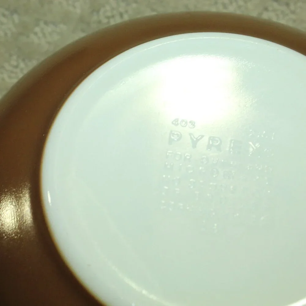 Vintage PYREX Mixing Nesting Bowl Woodland Brown #403 2.5 Liter Replacement EXC!